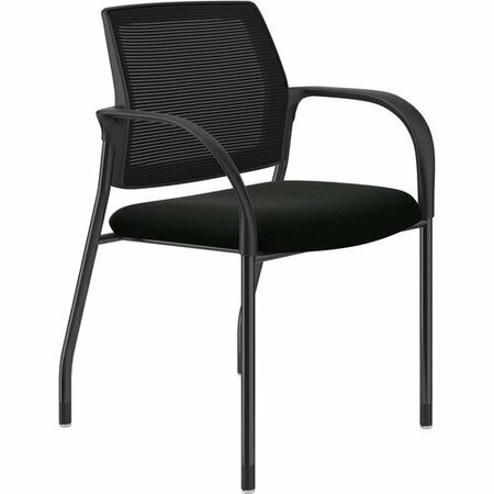 THE HON CO Stacking Chair, w/Glides, 25inx21-3/4inx33-1/2in, PU BK HONIS108IMUR10